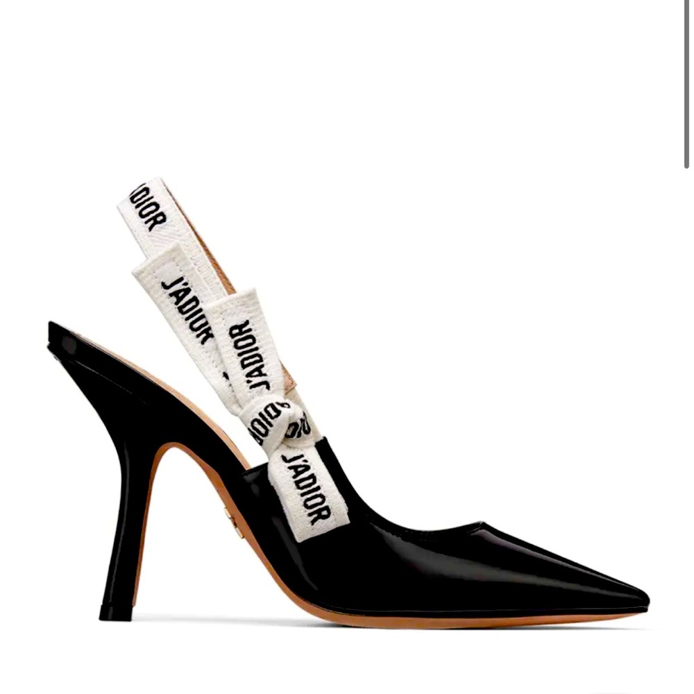 Dior J'Adior Patent Slingback Pumps in Black Size 9